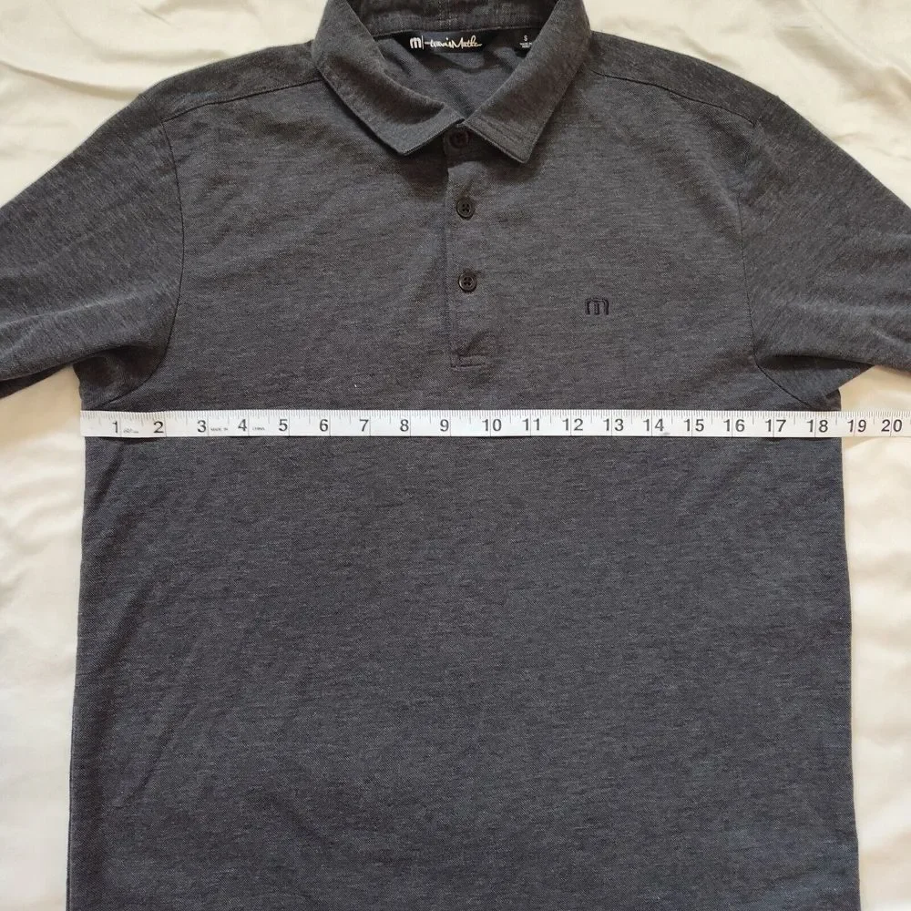 Travis Mathew Mens Size‎ S Gray Short Sleeve Pima Cotton Polyester Blend Polo
